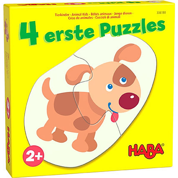 HABA HABA - 4 erste Puzzles, Tierkinder (Kinderpuzzle)