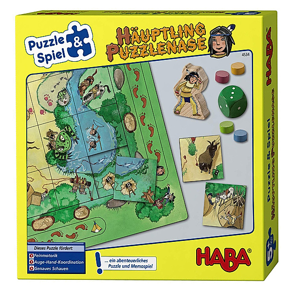 HABA 4534 Puzzle & Spiel Häuptling Puzzlenase