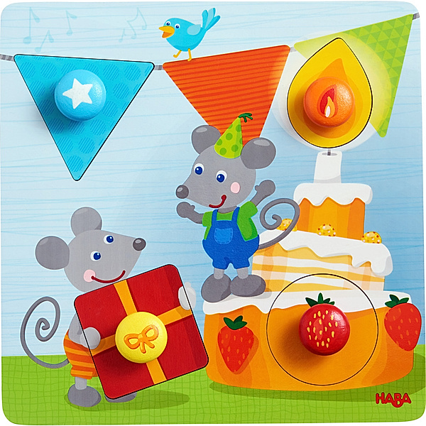 HABA HABA - HABA Greifpuzzle Geburtstagsmäuse (Kinderpuzzle)