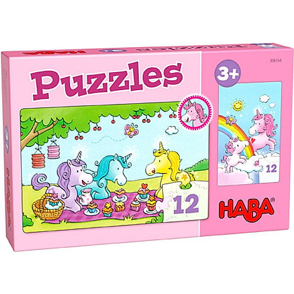HABA HABA - Puzzles Einhorn Glitzerglück, Rosalie & Friends (Kinderpuzzle)