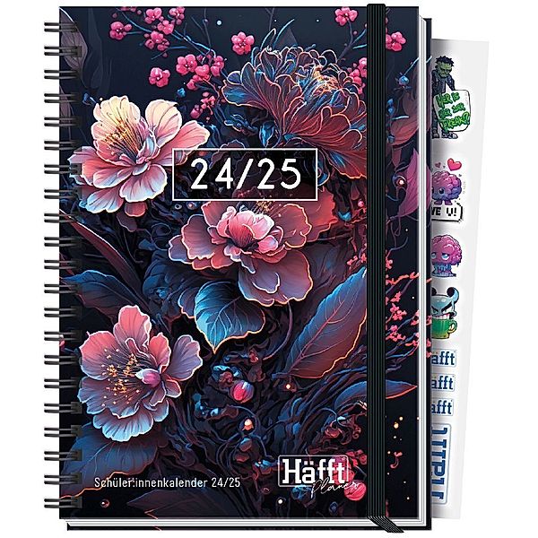 Häfft PLANER 24/25 Premium - Schüler-Kalender - Dark Bloom