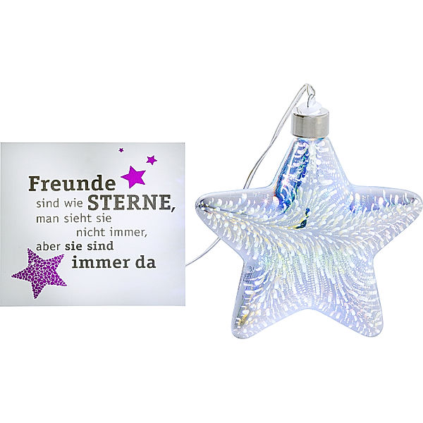 Hängedeko LED-Stern Freunde mit Geschenkbox