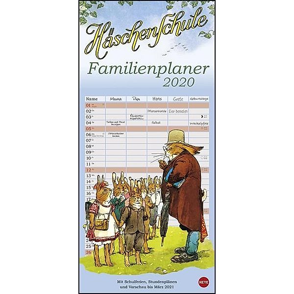 Häschenschule Familienplaner 2020