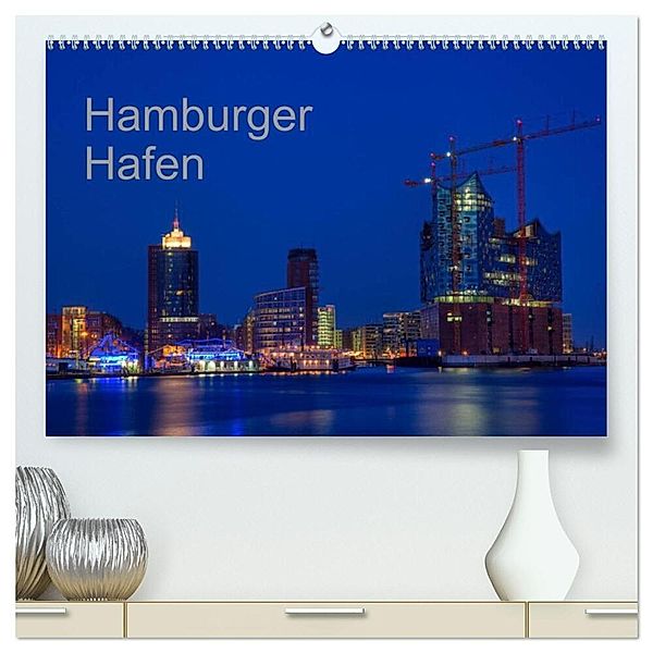 Hafen Hamburg (hochwertiger Premium Wandkalender 2024 DIN A2 quer), Kunstdruck in Hochglanz, Helmut Gulbins