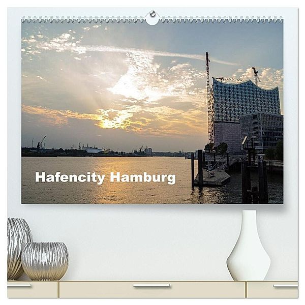 Hafencity Hamburg - die Perspektive (hochwertiger Premium Wandkalender 2024 DIN A2 quer), Kunstdruck in Hochglanz, Eberhard Kaum