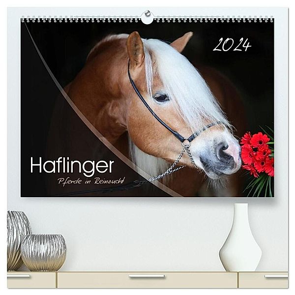 Haflinger-Pferde in Reinzucht (hochwertiger Premium Wandkalender 2024 DIN A2 quer), Kunstdruck in Hochglanz, Natural-Golden.de