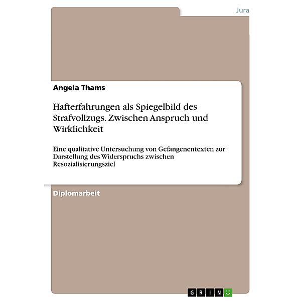 Hafterfahrungen als Spiegelbild des Strafvollzugs. Zwischen Anspruch und Wirklichkeit, Angela Thams