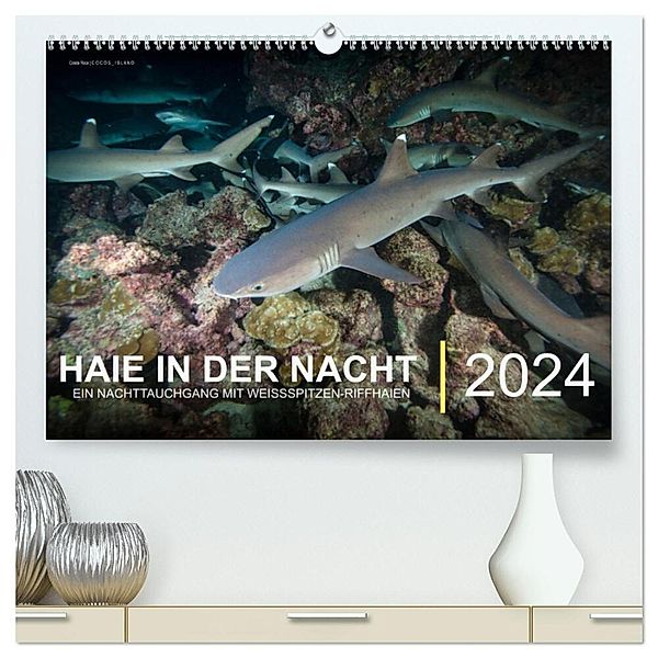 Haie in der Nacht (hochwertiger Premium Wandkalender 2024 DIN A2 quer), Kunstdruck in Hochglanz, Christian Hubo - feel4nature