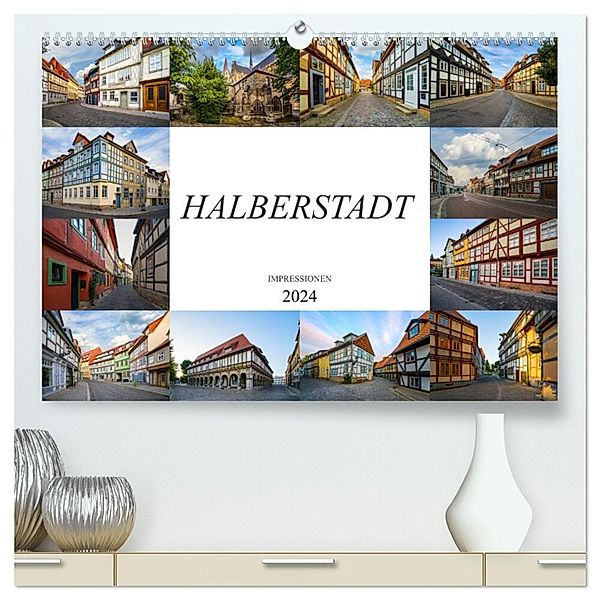 Halberstadt Impressionen (hochwertiger Premium Wandkalender 2024 DIN A2 quer), Kunstdruck in Hochglanz, Dirk Meutzner