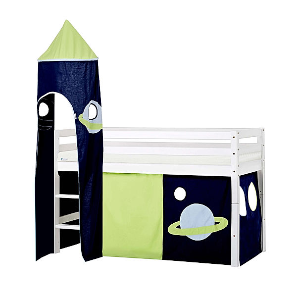 hoppekids Halbhochbett ECO DREAM SPACE II 70 x 160 cm (Variante: Eco Dream-Matratze)