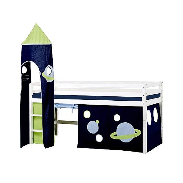 hoppekids Halbhochbett ECO DREAM SPACE II 90 x 200 cm (Variante: Schaum-Matratze)