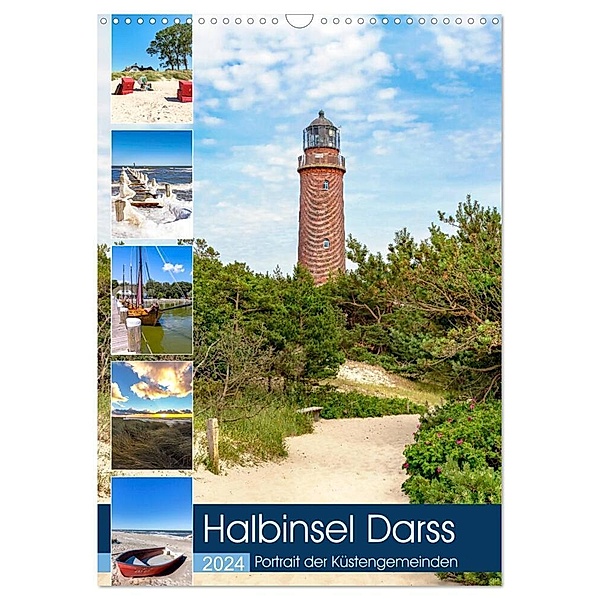 Halbinsel Darss, Portrait der Küstengemeinden (Wandkalender 2024 DIN A3 hoch), CALVENDO Monatskalender, Andrea Dreegmeyer