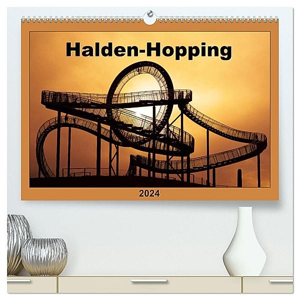 Halden-Hopping (hochwertiger Premium Wandkalender 2024 DIN A2 quer), Kunstdruck in Hochglanz, Anke Grau
