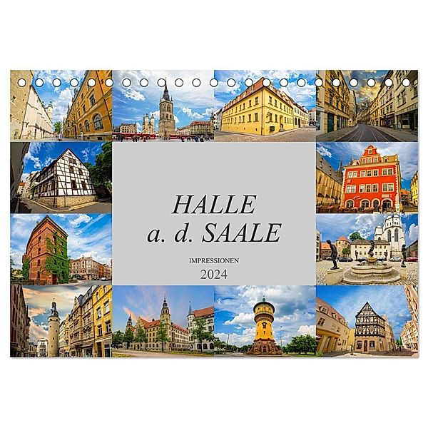 Halle a. d. Saale Impressionen (Tischkalender 2024 DIN A5 quer), CALVENDO Monatskalender, Dirk Meutzner