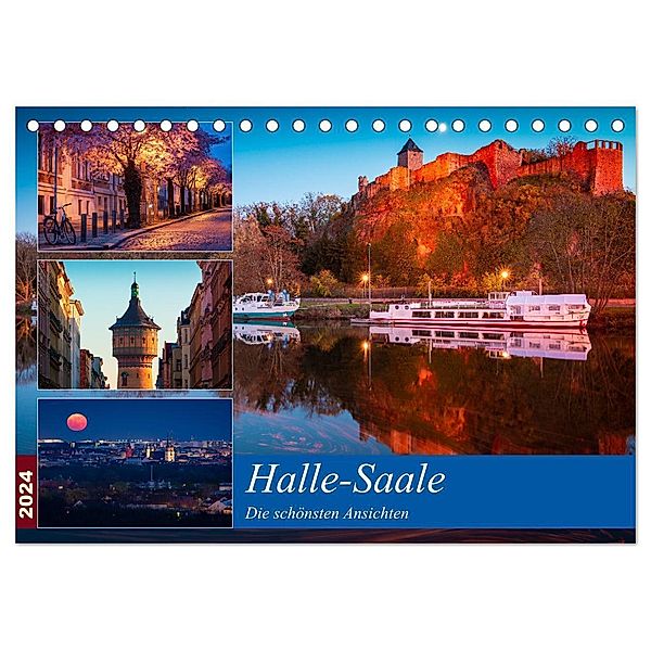 Halle-Saale - Die schönsten Ansichten (Tischkalender 2024 DIN A5 quer), CALVENDO Monatskalender, Martin Wasilewski