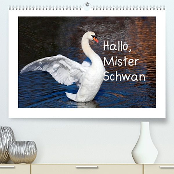 Hallo, Mister Schwan (Premium, hochwertiger DIN A2 Wandkalender 2023, Kunstdruck in Hochglanz), Christa Kramer