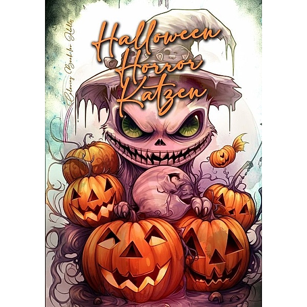 Halloween Horror Katzen Malbuch für Ewachsene, Monsoon Publishing, Musterstück Grafik