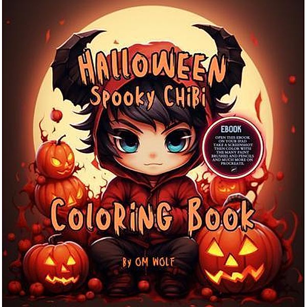 Halloween Spooky Chibi Coloring Book, Om Wolf