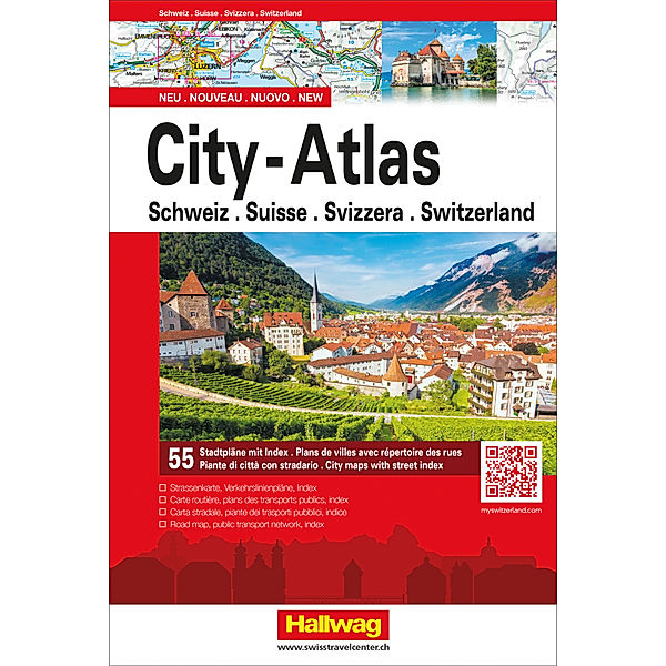 Hallwag Atlanten / Autoatlas Schweiz / Suisse / Svizzera / Switzerland City-Atlas