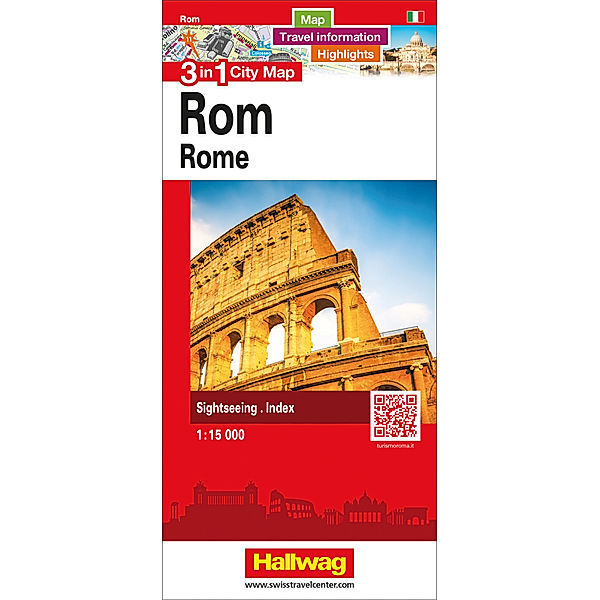 Hallwag City Map 3 in 1 / 3 in 1 City Map Rom / Rome