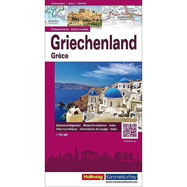 Hallwag Strassenkarte Griechenland 1:700 000. Grèce