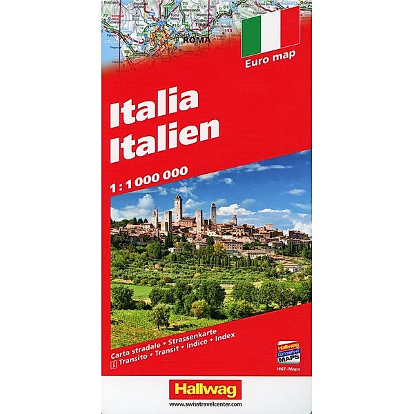 Hallwag Straßenkarte Italien / Italia