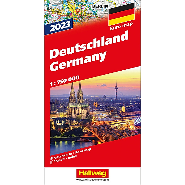Hallwag Strassenkarten / Deutschland 2023 Strassenkarte 1:750 000