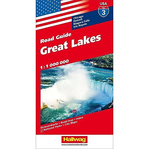 Hallwag USA Road Guide Great Lakes