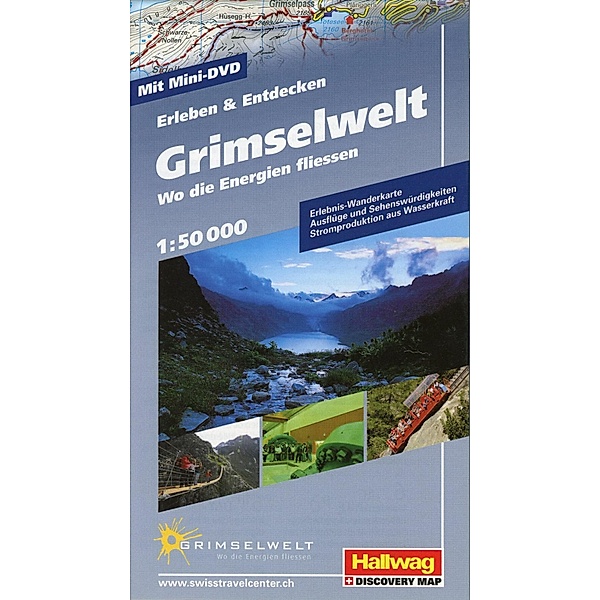 Hallwag Wanderkarte Grimselwelt Erlebnis, m. Mini-DVD