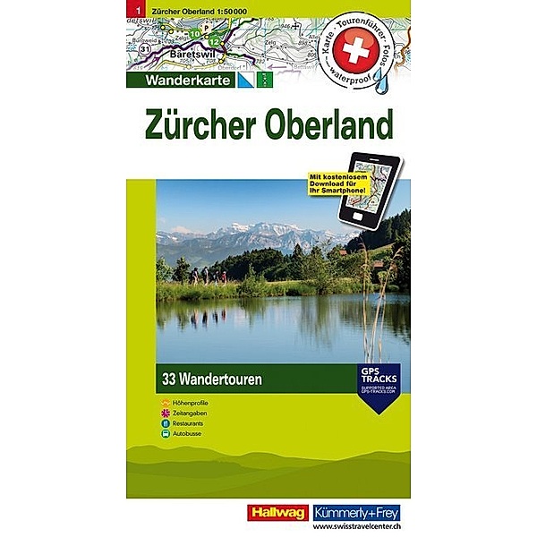 Hallwag Wanderkarte Züricher Oberland