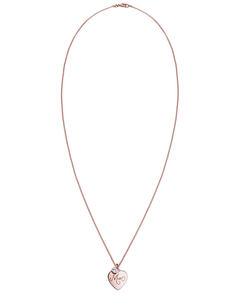 Halskette MUM-SCHRIFTZUG mit Swarovski® Kristall-Anhänger 925er Silber