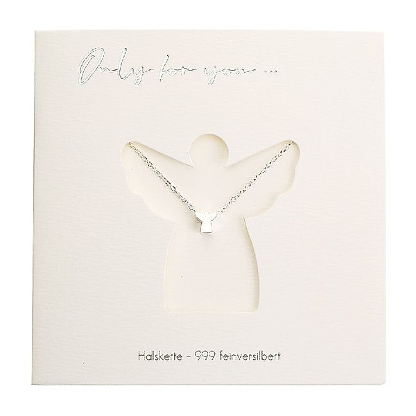 Halskette - Only for You - Schutzengel - 999 feinversilbert, Crystals