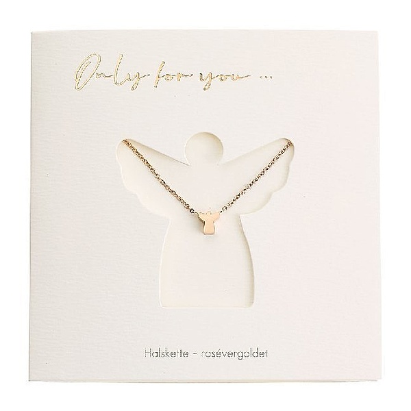 Halskette - Only for You - Schutzengel - rosévergoldet, Crystals