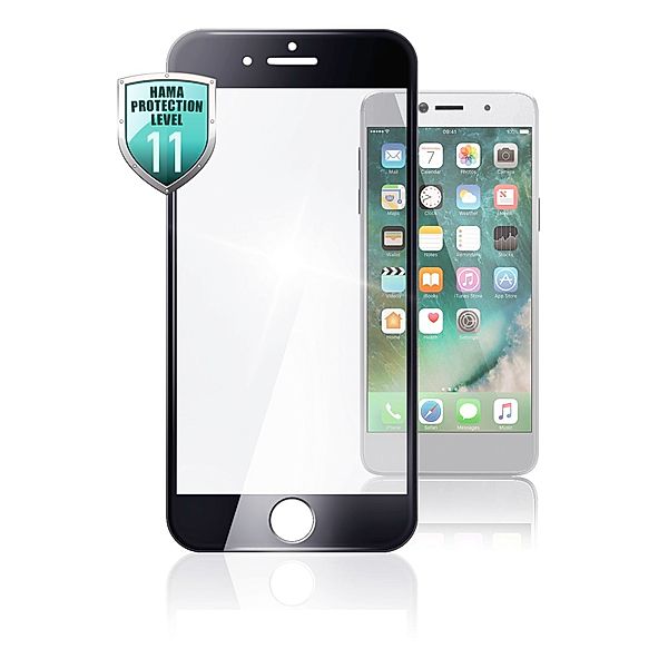 Hama 3D-Full-Screen-Schutzglas für Apple iPhone 6 Plus/7 Plus/ 8 Plus, Schwarz