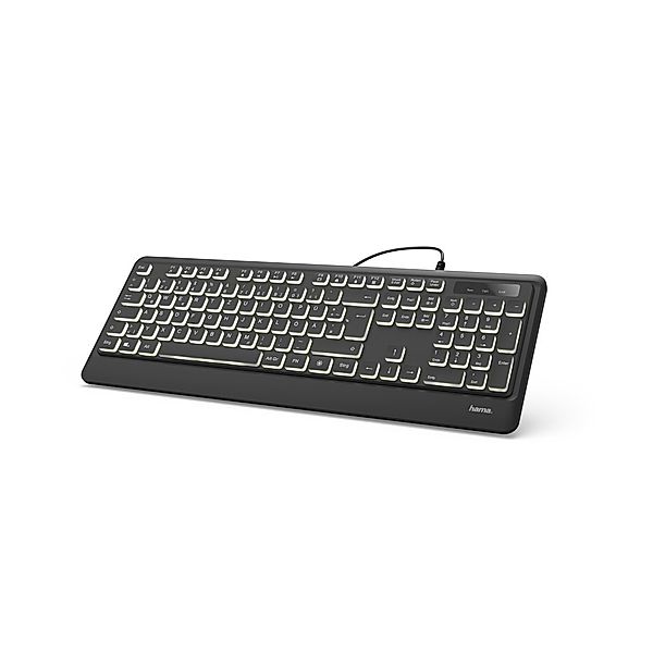 Hama Beleuchtete Tastatur KC-550, kabelgebunden, Schwarz