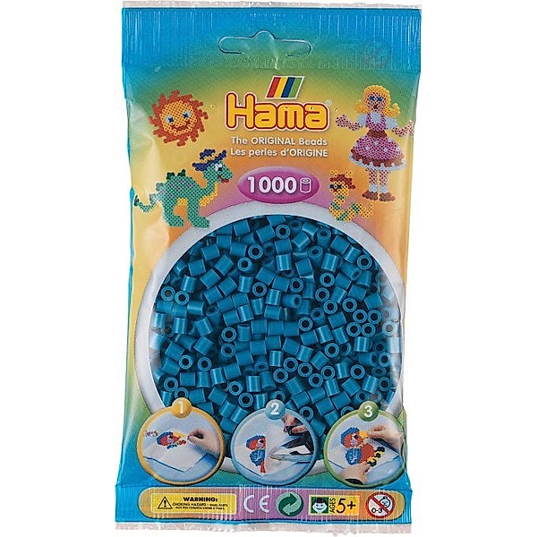 Hama® Beutel mit Perlen Petrol 1000 Stück