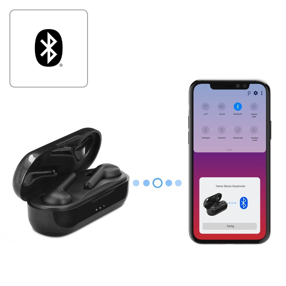 Hama Bluetooth®-Kopfhörer Spirit Go, True Wireless, In-Ear, Schwarz