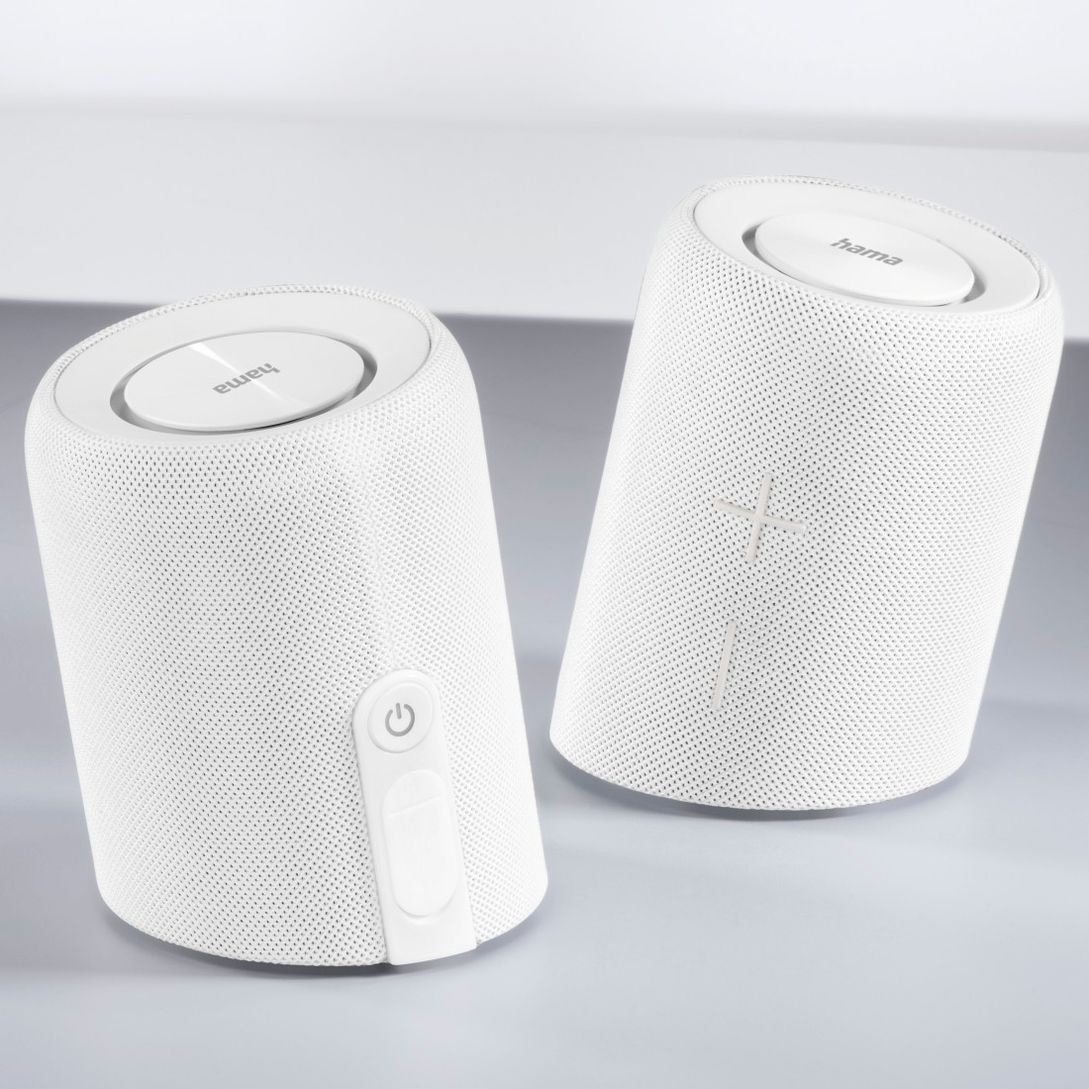 Hama Bluetooth®-Lautsprecher Twin 2.0, wasserdicht, 20 W, Weiß | Weltbild.at