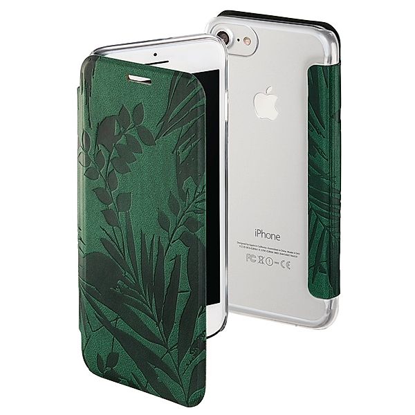Hama Booklet Jungle Leaves für Apple iPhone 6/6s/7/8, Dunkelgrün
