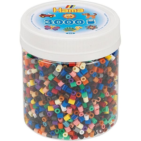 Hama® Bügelperlen Dose Volltonmix 3.000 Perlen