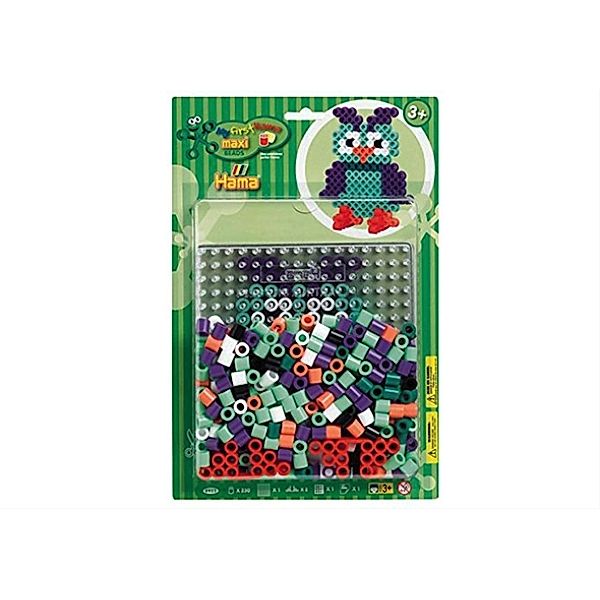 HAMA Bügelperlen Maxi - Blisterset Eule - 1 Stiftplatte großes Quadrat, 250 St