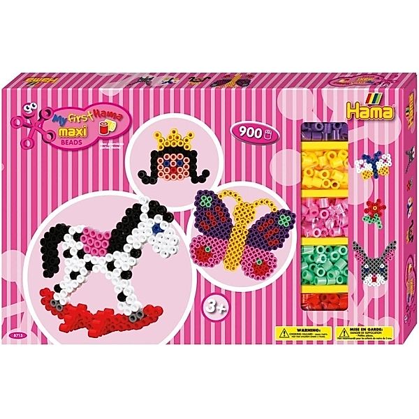 Hama® Bügelperlen Maxi - Gigantische Geschenkpackung pink - 2 Stiftplatten.