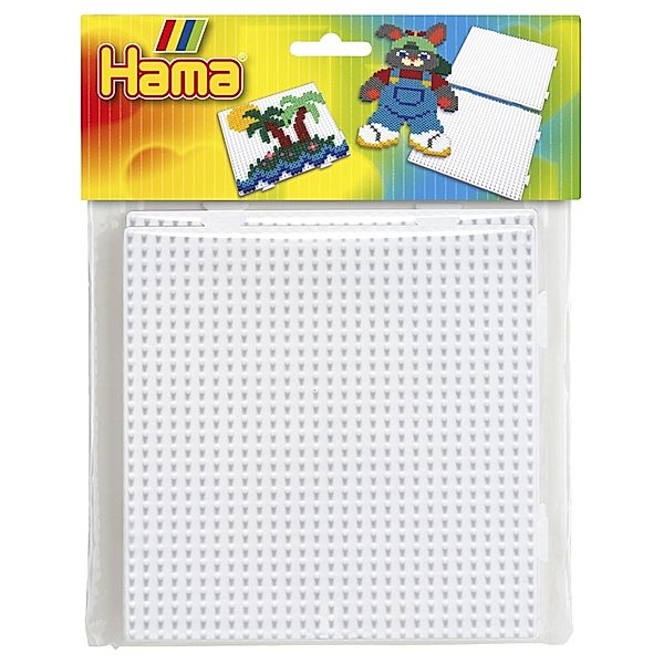 Hama® Bügelperlen Midi - 2er Set Stiftplatten im Beutel - 2x Multi Quadrate