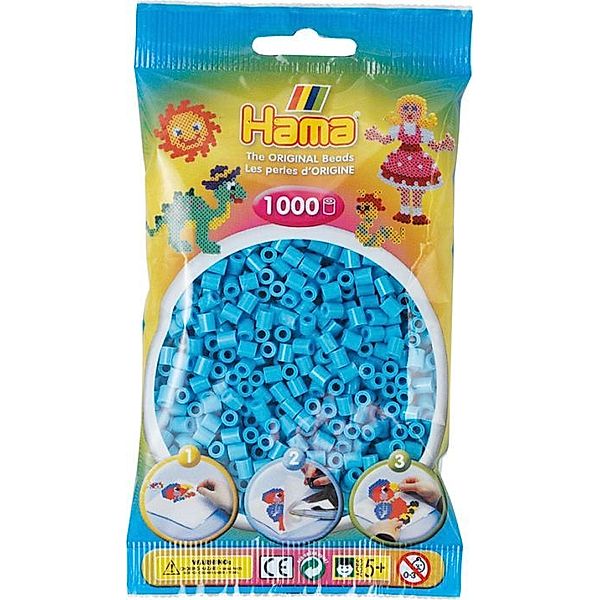 Hama® Bügelperlen Midi - Azur Blau 1000 Perlen