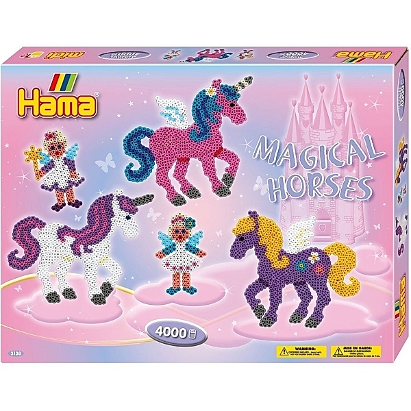 Hama® Bügelperlen Midi - Geschenkpackung Zauberhafte Pferde - 2 Stiftplatten.