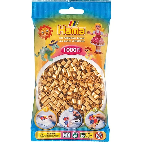 Hama® Bügelperlen Midi - Gold 1000 Perlen.