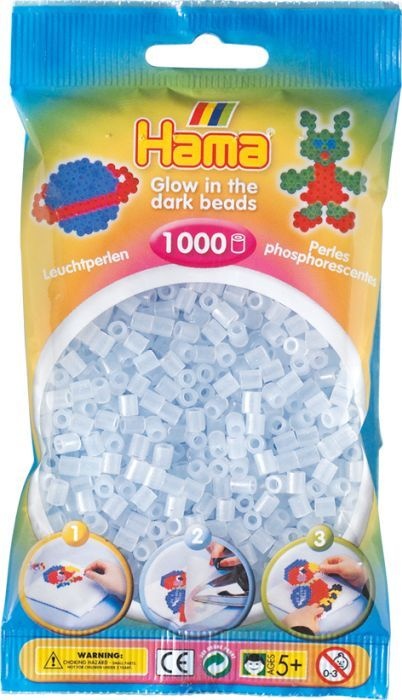 HAMA Bügelperlen Midi Leuchtblau 1000 Perlen 