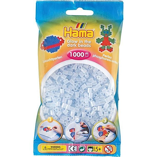 Hama® Bügelperlen Midi - Leuchtblau 1000 Perlen