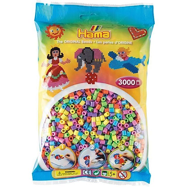 Hama® Bügelperlen Midi - Pastell Mix 3000 Perlen 6 Farben kaufen