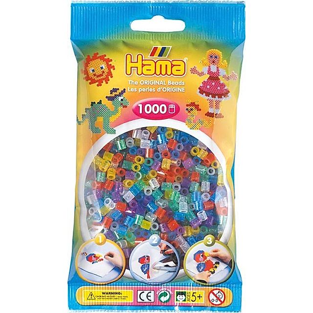 Hama® Bügelperlen Midi - Transparent Glitter Mix 1000 Perlen | Weltbild.ch